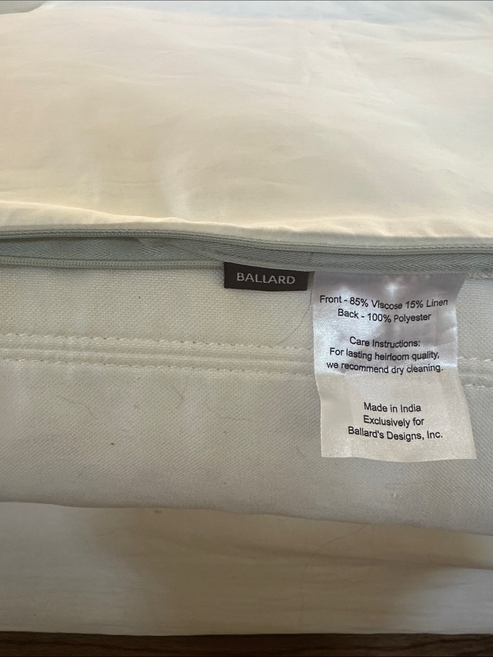 Ballard Designs Elsbeth Crewel Embroidered Pillow 20x20 - Picture 2 of 4